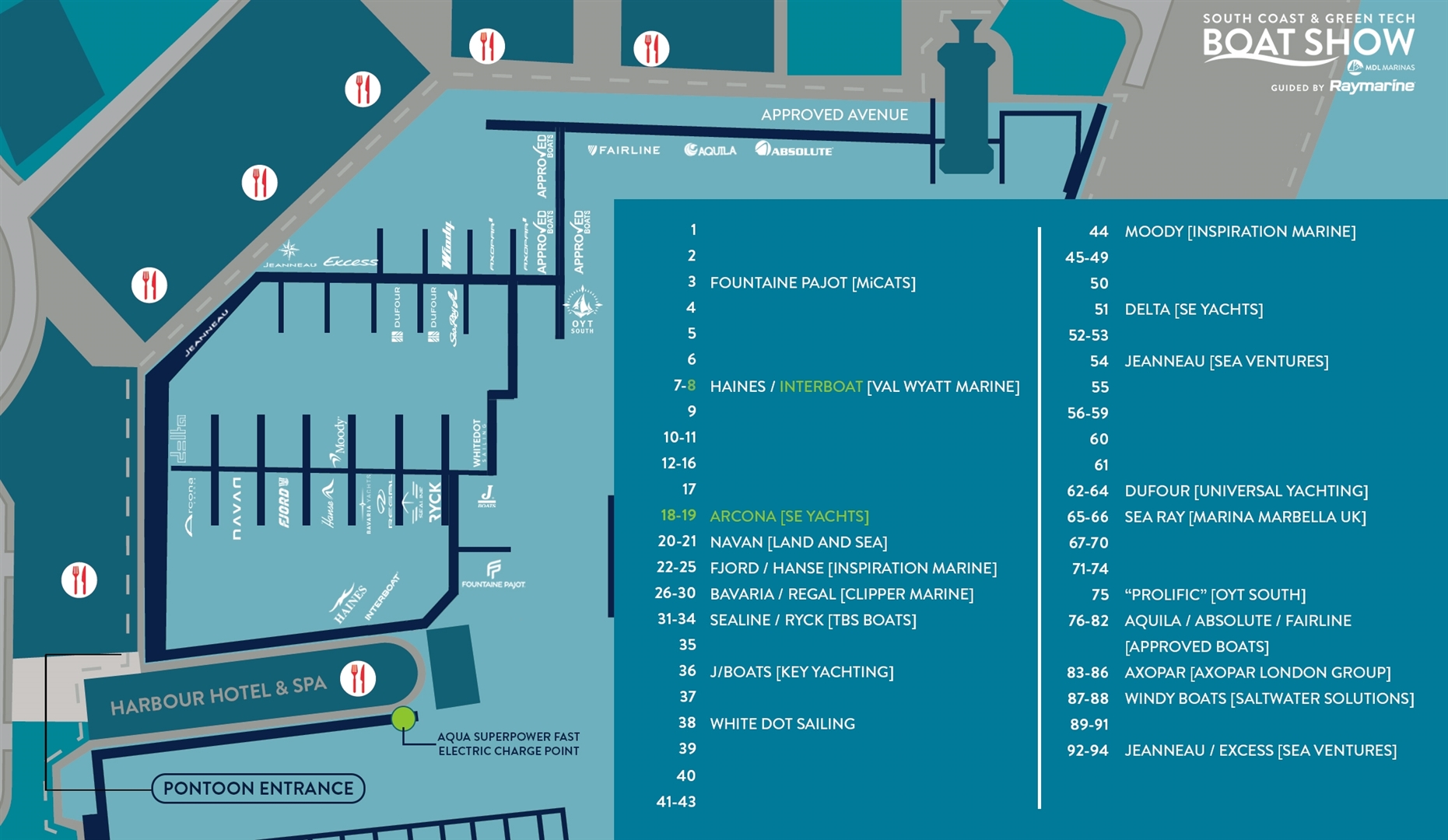 Please note that locations and layout are subject to change as exhibitors and boats are confirmed.