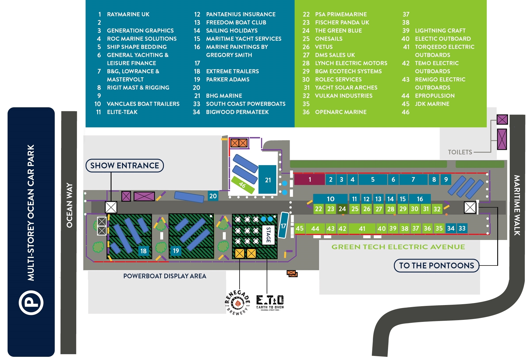 2024 Show Plan: Shoreside exhibitors confirmed so far