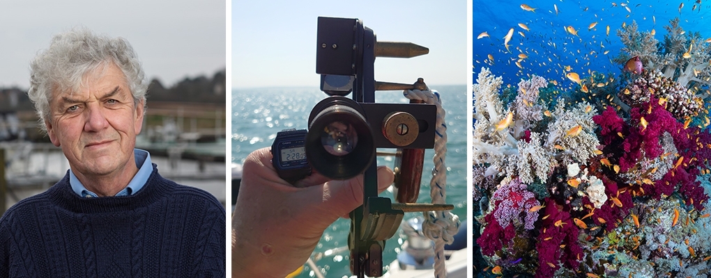L-R: Writer and broadcaster Paul Heiney; First Class Sailing will demonstrate how to use a sextant as part of their Celestial Navigation workshops; the incredible biodiversity of the world's oceans will be explored by National Oceanography Centre.
