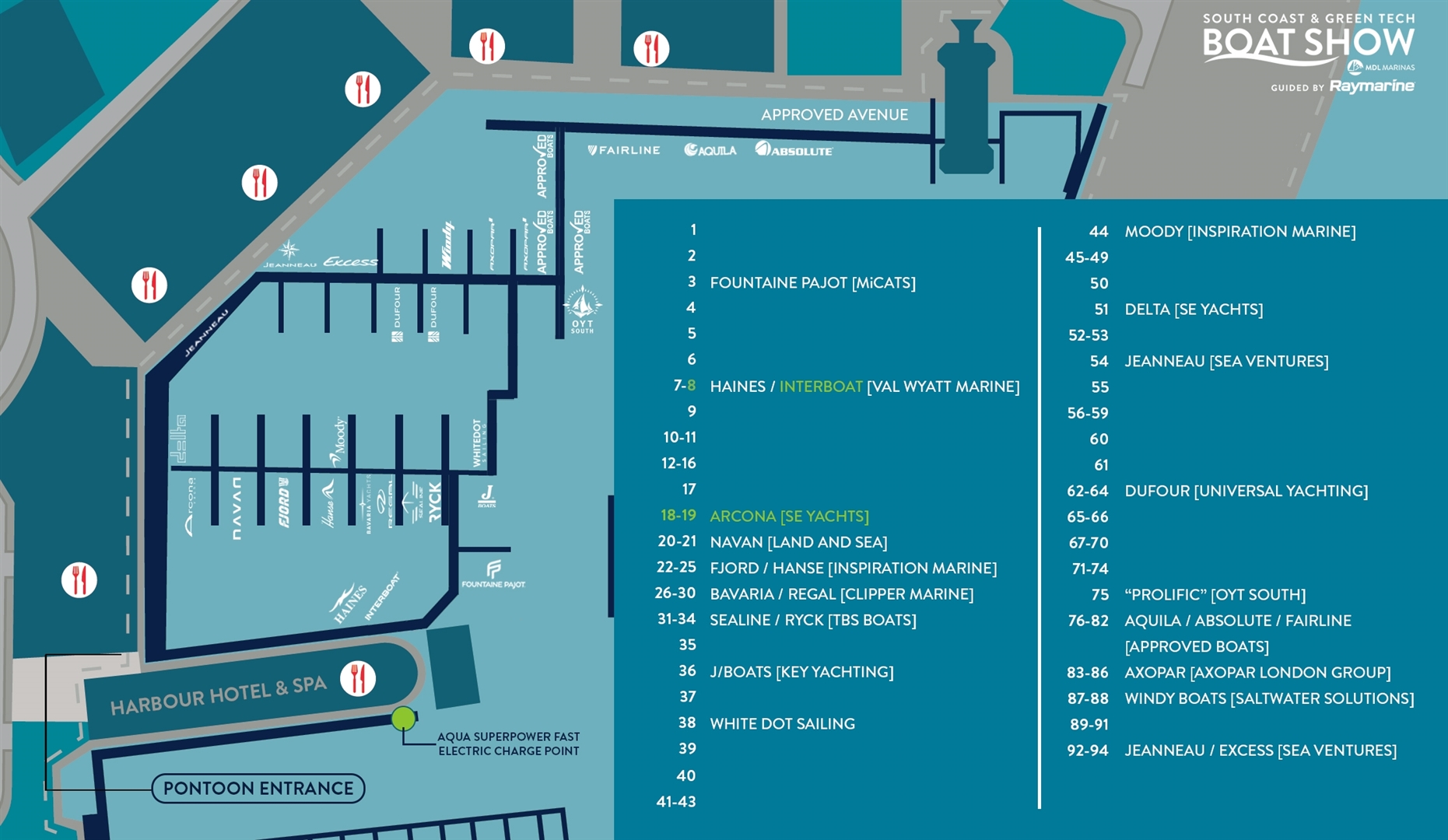 Please note that locations and layout are subject to change as exhibitors and boats are confirmed.