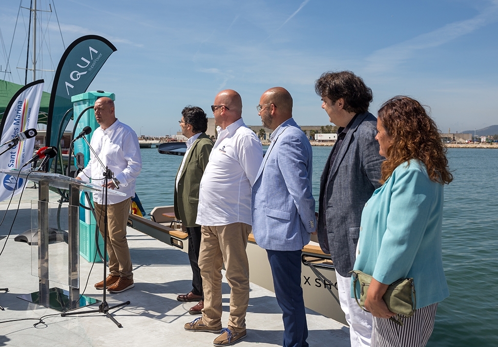 Pictured left to right: Josep Caparros – Mayor of La Ràpita, Isidre Gavin – Secretary of Territory and Mobility of Catalonia, Nicolás González – General Manager of Sant Carles Marina, Albert Salvadó – Government Delegate of Terres del Ebre, Pere Vila – Managing Director of Ports de la Generalitat, Lidia Pino – Director of Territorial Services.