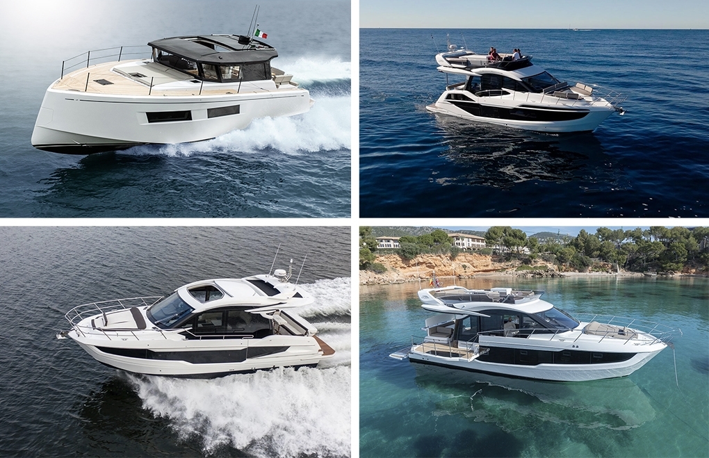 Clockwise from top left: Pardo GT 52, Galeon 480 Fly, Galeon 440 Fly, Galeon 410 HTC.