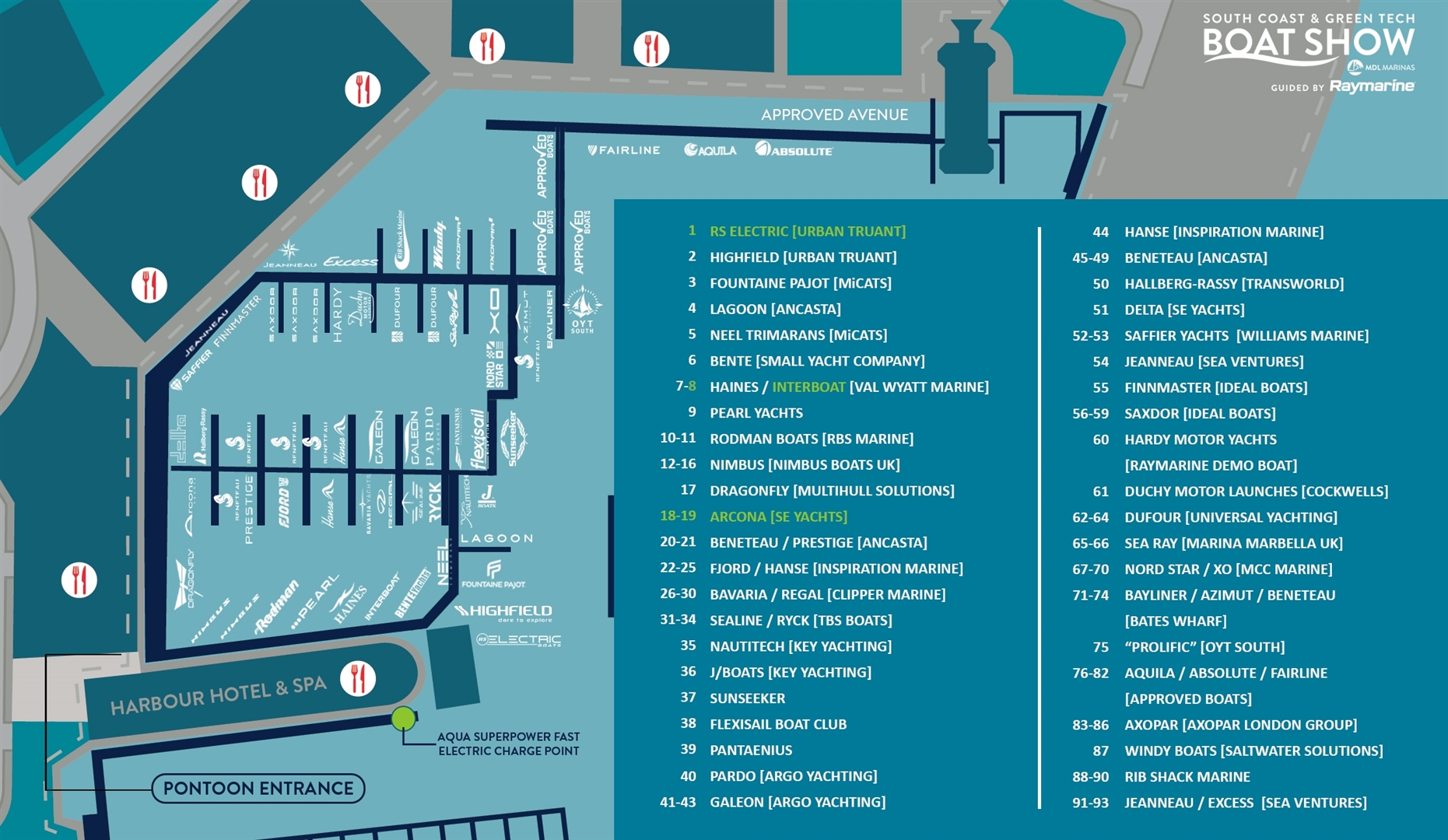 Confirmed exhibitors so far. Please note that locations and layout are subject to change.